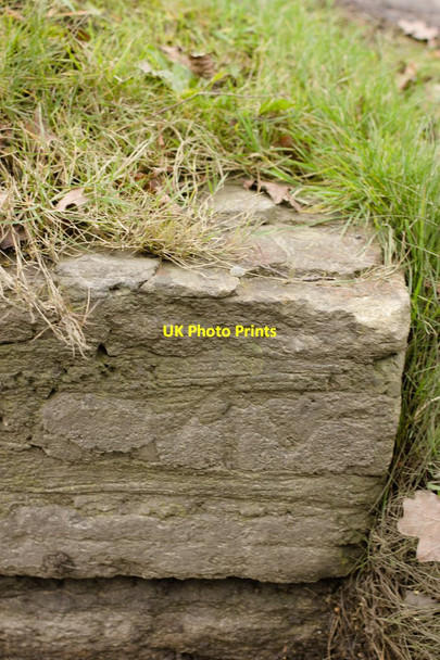 Photo 6"x4" Rivet Bench Mark and Arrow, Cantax Hill, Lacock Lacock c2015