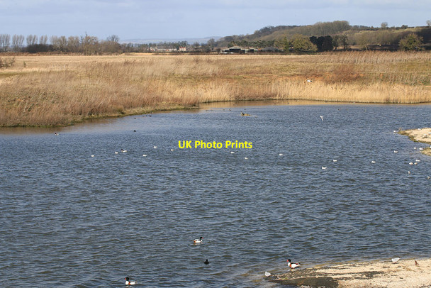 Photo 6"x4" Island Lake from Turret Hide, North Cave Wetlands Hotham c2015