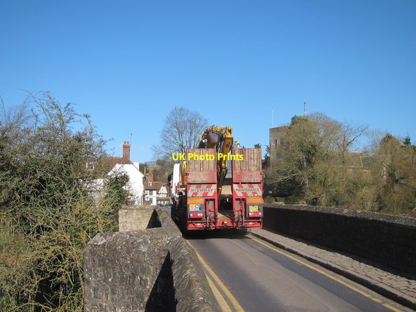 Photo 6"x4" HGV over Yalding Bridge Congelow c2015