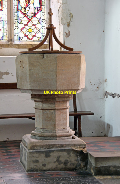Photo 6"x4" St Peter, Snailwell - Font Snailwell c2015