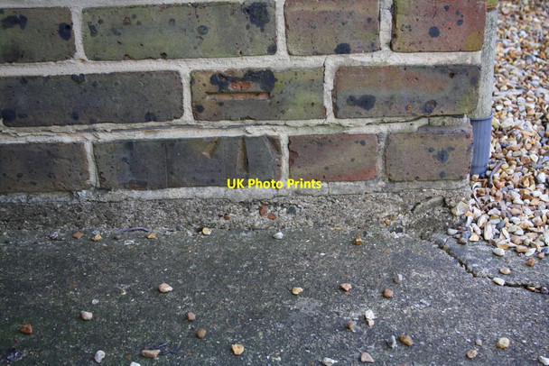 Photo 6"x4" Benchmark on #26 Keephatch Road garage Wokingham c2015