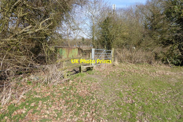 Photo 6"x4" Footpath leaves field towards the A33 Chineham c2015