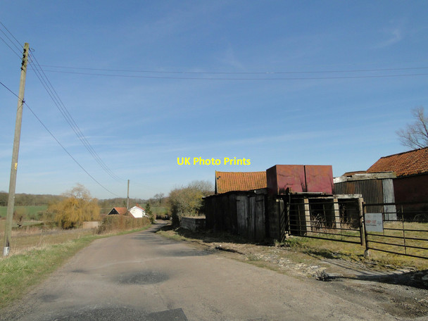 Photo 6"x4" Road past Red House Farm Aspall c2015