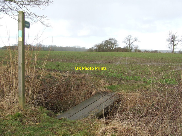 Photo 6"x4" Footpath Sign And Bridge Hemp Green c2015