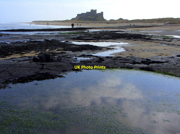 Photo 6"x4" Rock pool, Harkess Rocks Bamburgh c2015