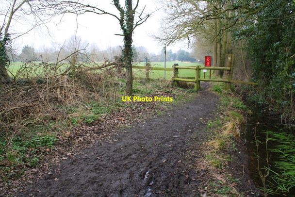 Photo 6"x4" Footpath enters Hurst Golf Course Merryhill Green c2015