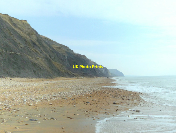 Photo 6"x4" Beach below Evan's Cliff, Charmouth Lyme Regis c2015