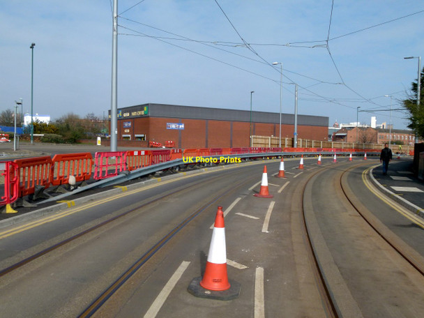 Photo 6"x4" Protective barrier on Meadows Way West West Bridgford c2015