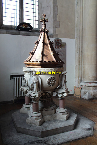 Photo 6"x4" St Mary, Church Street, Stoke Newington - Font Stoke Newington c2015