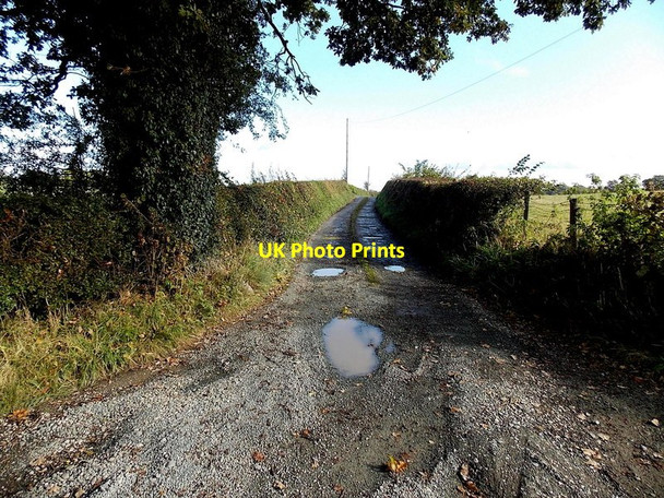 Photo 6"x4" Puddly access road to the Drift House near Weston Rhyn Preesgweene c2014