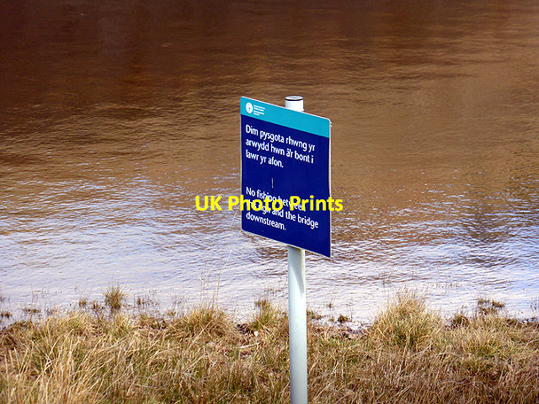 Photo 6"x4" Restricted fishing sign by Cwm Rheidol Reservoir Aberffrwd\/SN6878 c2015