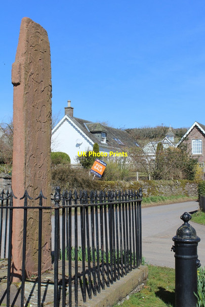 Photo 6"x4" Replica of Pictish Symbol Stone, Fowlis Wester Fowlis Wester c2015