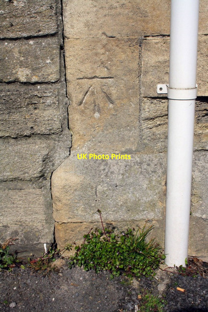 Photo 6"x4" Benchmark on 'The Old School House' Bradford-On-Avon c2015