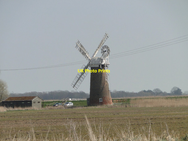 Photo 6"x4" Across Langley marshes to Hardley drainage pump Cantley\/TG3803 c2015