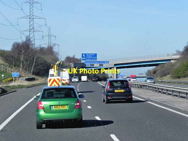 Photo 6"x4" Westbound M65, Stony Bank Bridge Brindle c2014