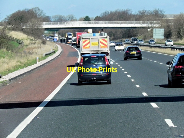 Photo 6"x4" Northbound M6, Footbridge at Mount Pleasant Farm Bilsborrow c2014