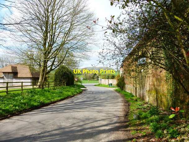 Photo 6"x4" Minor road from the south approaches the B3046 at Preston Candover Preston Candover c2014