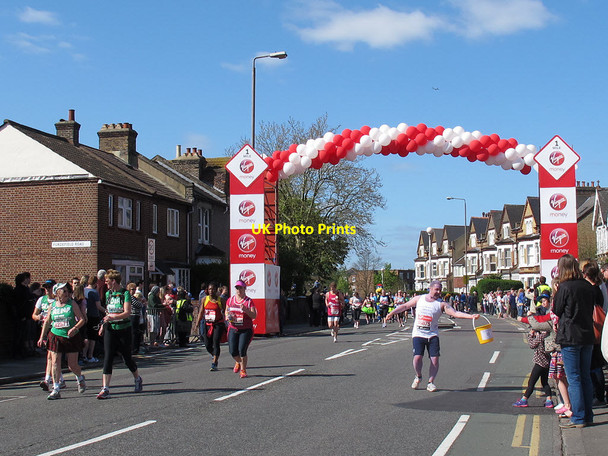 Photo 6"x4" London Marathon 2014: first mile marker Greenwich\/TQ3977 c2014