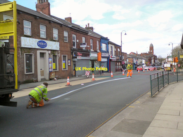 Photo 6"x4" Roadworks on Market Street Hyde\/SJ9494 c2014