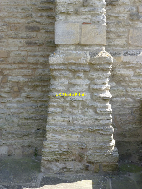 Photo 6"x4" Bench mark, Hawksworth Church Hawksworth\/SK7543 c2014