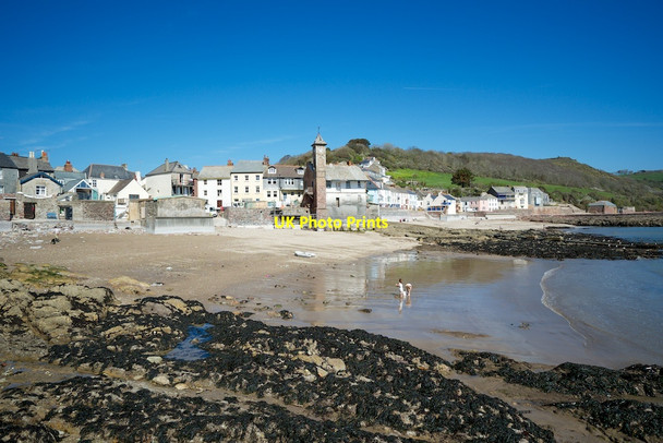 Photo 6"x4" Kingsand Beach and Clock Tower Cawsand c2014