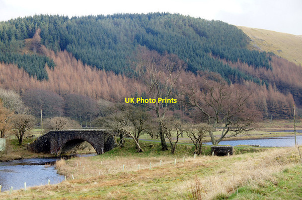 Photo 6"x4" Bridge over the burn connecting Loch of the Lowes and St Mary's Loch Bowerhope c2014