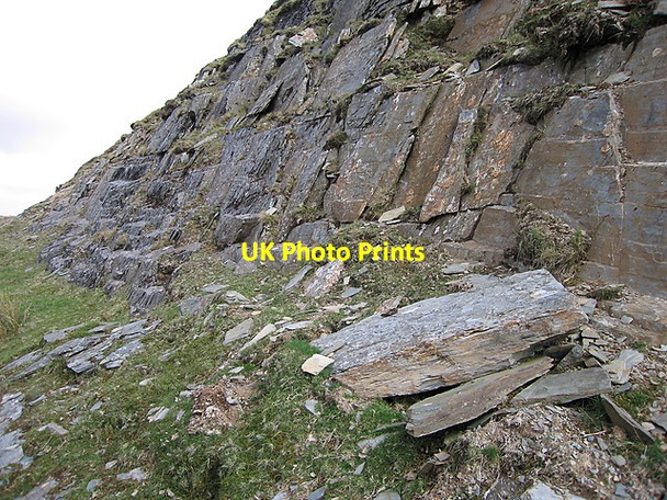 Photo 6"x4" Rockface beside forestry track Carreg y Fr\u00e2n\/SN8058 c2014
