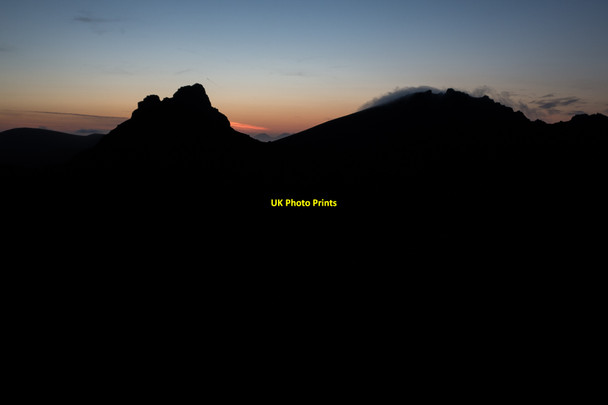 Photo 6"x4" Sunset behind Cir Mhor Dearg Choirein c2014