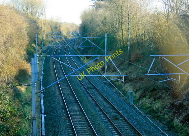 Photo 6"x4" 2008 : South east from Pringle Lane railway bridge Stone\/SJ9034 c2008