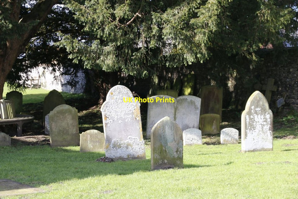 Photo 6"x4" Headstones near the church Mortimer West End c2014
