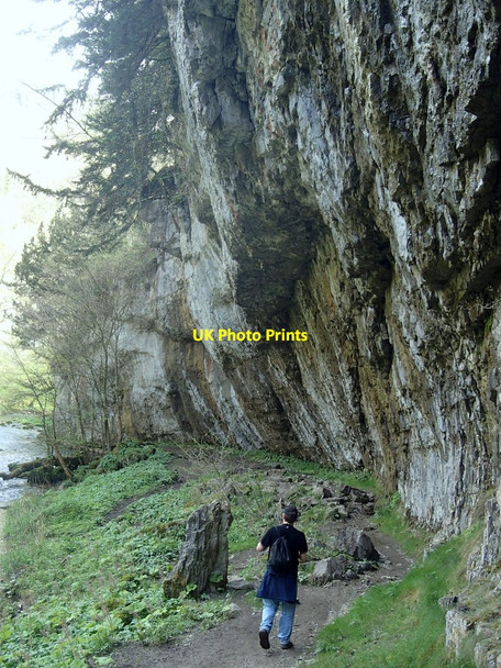 Photo 6"x4" Crag overhanging the path at Chee Dale Blackwell\/SK1272 c2014