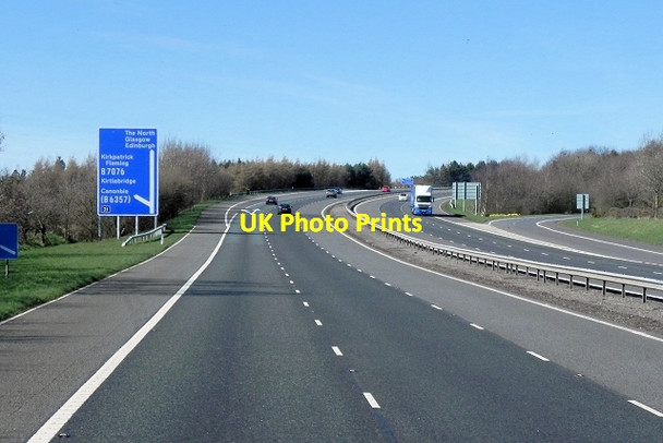 Photo 6"x4" A74(M) at Junction 21, Northbound Hollee c2014