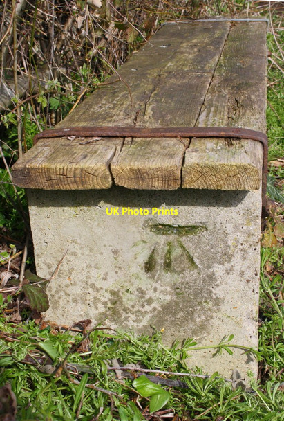 Photo 6"x4" Benchmark on seat support beside footpath Oxford\/SP5106 c2014