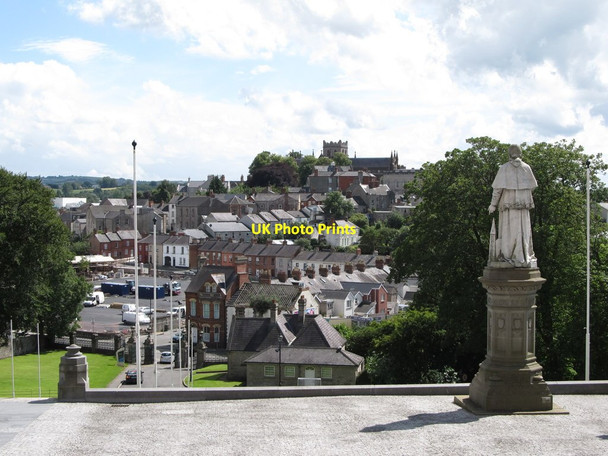 Photo 6"x4" St Patrick's Anglican Cathedral viewed across the city from St Patrick's Roman Catholic Cathedral Armagh c2012