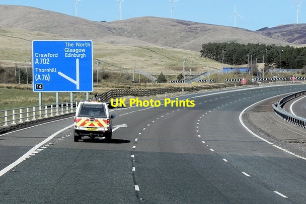 Photo 6"x4" Northbound A74(M) at Junction 14 Elvanfoot c2014