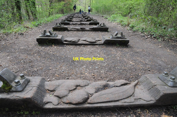 Photo 6"x4" Sculpted railway sleepers Worrall Hill c2014