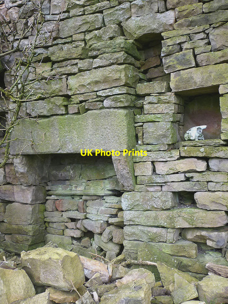 Photo 6"x4" Fireplace in ruin on Green Rigg, Dentdale Dent\/SD7086 c2014