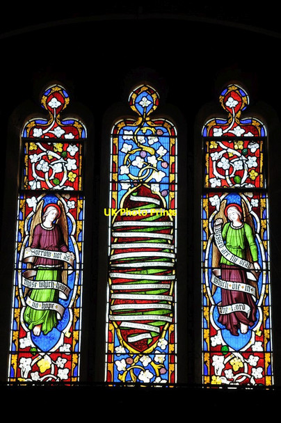 Photo 6"x4" Stained glass windows, Winterborne Came church #2 Dorchester\/SY6890 c2014
