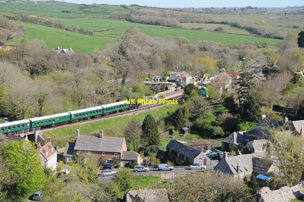 Photo 6"x4" Steam train at Corfe Corfe Castle c2014