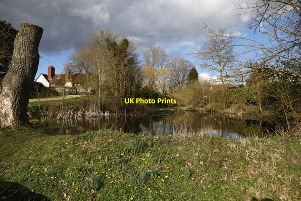 Photo 6"x4" Pond by the Church Mortimer West End c2014