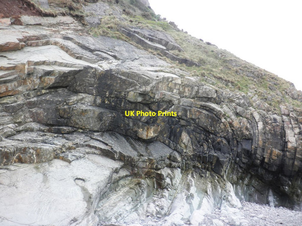 Photo 6"x4" Visible rock strata, Countisbury Cove Leeford\/SS7748 c2014