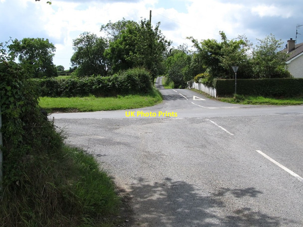 Photo 6"x4" View south across the cross roads from the northern section of Drumgooland Road Seaforde c2011
