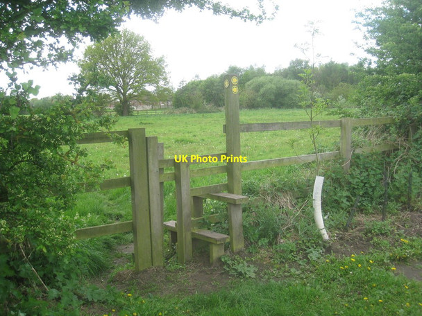Photo 6"x4" Footpath and stile Seaton Ross c2014