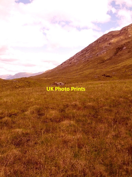 Photo 6"x4" Looking along Glen Tarbert across the hidden Allt Dearg Inversanda c2014