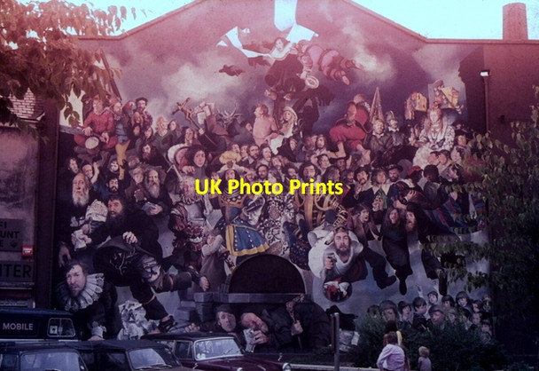 Photo 6"x4" The Elizabethan Mural, Barbican Plymouth c1975