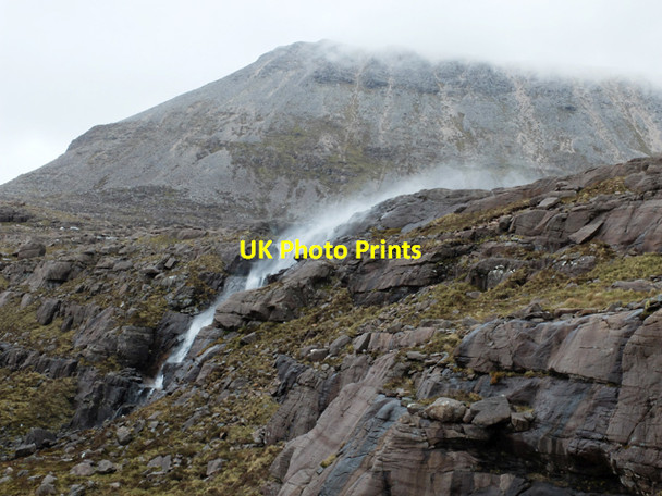 Photo 6"x4" Waterfall on the Allt Coire Mhic Fhearchair S\u00e0il Mh\u00f2r\/NG9360 c2014