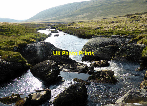 Photo 6"x4" Looking downstream from the footbridge over Afon Hengwm Banc Llechwedd-mawr c2014
