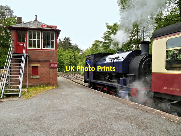 Photo 6"x4" Steam Train Departs from Lakeside Station Lakeside\/SD3787 c2014