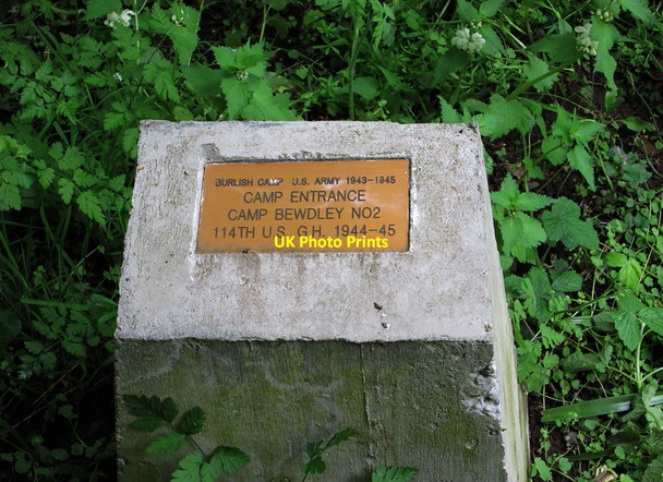 Photo 6"x4" Plaque marking former entrance to Camp Bewdley No. 2, Burlish Top, near Stourport-on-Severn Stourport-on-Severn c2014