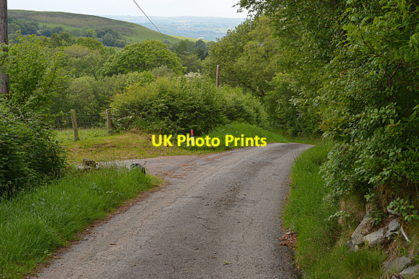 Photo 6"x4" Road climbing towards Tyncae farm Tregaron c2014